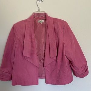 Dress Barn Faux Suede Pink Jacket Size Large